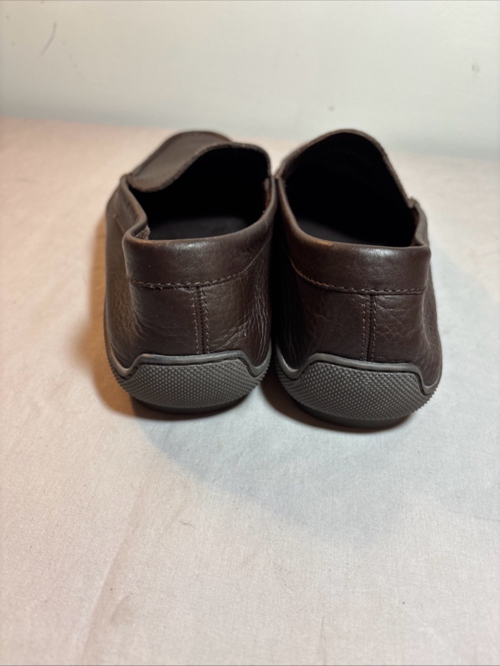 Ralph Lauren Dark Brown Pebbled Leather Slip-On Loafers - Picture 5 of 9